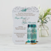 5x7 Rustic Country Mason Jar bruiloft uitnodiging (Staand voorkant)
