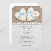 5x7 Rustique Burlap & Faire-part de mariage en den (Devant / Derrière)