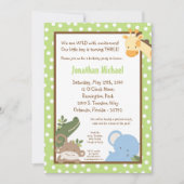 5x7 Safari Jungle Zoo Animale Invitation Anniversa (Devant)