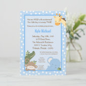 5x7 Safari Jungle ZooAnimaux Invitation d'annivers (Debout devant)