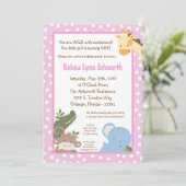 5x7 Safari Jungle ZooAnimaux Invitation d'annivers (Debout devant)