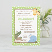 5x7 Safari Oerwoud ZooAnimal Baby shower Uitnodigi Kaart (Staand voorkant)