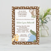 5x7 Safari Oerwoud ZooAnimal Baby shower Uitnodigi Kaart (Staand voorkant)