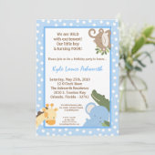 5x7 Safari Oerwoud ZooAnimal Verjaardagsuitnodigin Kaart (Staand voorkant)