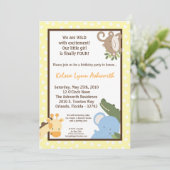 5x7 Safari Oerwoud ZooAnimal Verjaardagsuitnodigin Kaart (Staand voorkant)