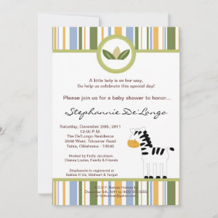 5x7 Safari Vrienden Baby shower Uitnodiging