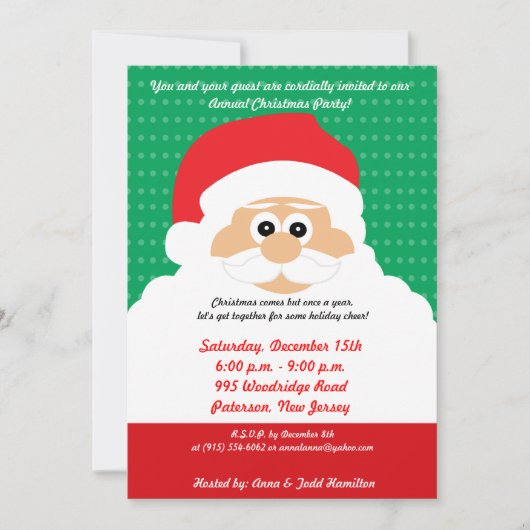 5x7 Santas Beard Noël Invitation (Devant)
