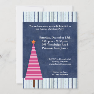 5x7 sapin de Noël Pink Orange Invitation