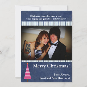 5x7 sapin de Noël Pink Orange Invitation