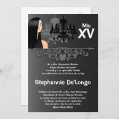 5x7 Sassy Girl Quinceanera Invitation d'anniversai (Devant / Derrière)