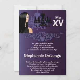 5x7 Sassy Girl Quinceanera Verjaardag Uitnodiging