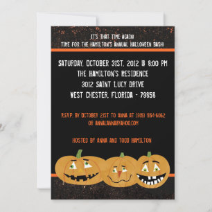 5x7 Scary Pumpkins Halloween Feestuitnodiging Kaart