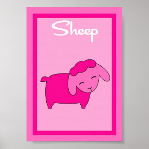 5x7 Schapen Schuur Yard Meisjes Wall Art Poster