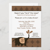 5x7 Schattige bruin olifant Baby shower uitnodigin Kaart (Voorkant / Achterkant)