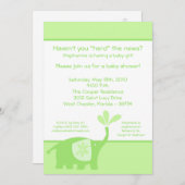 5x7 Schattigee groene olifant Baby shower uitnodig Kaart (Voorkant / Achterkant)