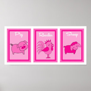5x7 Schuur Yard Meisjes Wall Art Collectie Poster