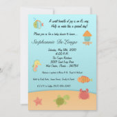 5x7 Sea Life Ocean Fish Baby shower Invitation (Devant)