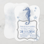 5x7 Seahorse Zee Ocean Beach Huwelijksuitnodiging Kaart (Voorkant / Achterkant)