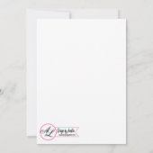 5x7 Senior Aankondiging Baby Roze Kosmos op Wit (Achterkant)