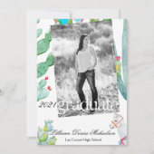 5x7 Senior aankondiging Boho Llama Bohemian Cacti (Voorkant)