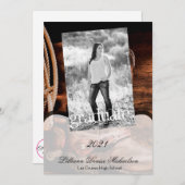 5x7 Senior Aankondiging Cowboy laarzen Schuur Hout (Voorkant / Achterkant)