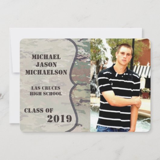 5x7 Senior Aankondiging Leger OCP Camo Uniform Cam (Voorkant)