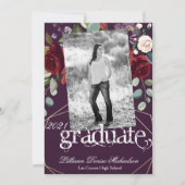 5x7 Senior Faire-part Plum violet Roses Gold Geo (Devant)