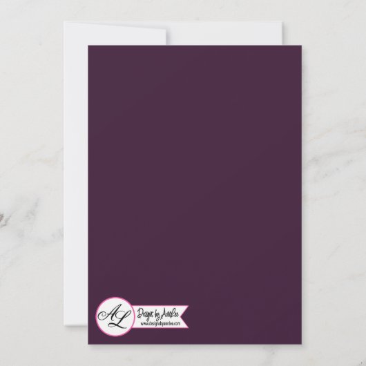 5x7 Senior Faire-part Plum violet Roses Gold Geo (Dos)