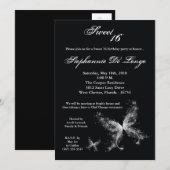 5x7 Sheer Butterfly Sweet 16 Birthday Invitation Kaart (Voorkant / Achterkant)
