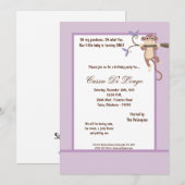 5x7 Singe violet Invitation de fête d'anniversaire (Devant / Derrière)