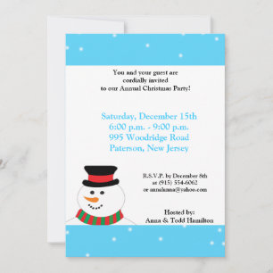 5x7 Snowy Snowman Uitnodiging