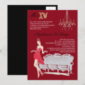 5x7 Soirée élégante Quinceanera Invitation Anniver (Devant / Derrière)