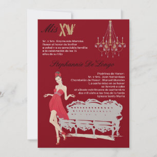 5x7 Soirée élégante Quinceanera Invitation Anniver