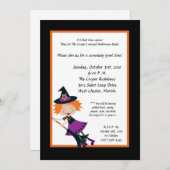 5x7 sorcière sur invitation du parti Broom Hallowe (Devant / Derrière)