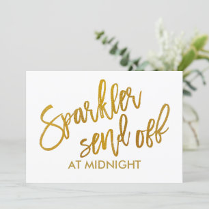 5X7 Sparkler Afscheid Bord - Borstel Schrift Goud