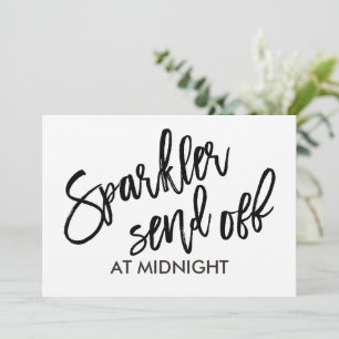 5X7 Sparkler Afscheid Bord Brush Script (Zwart) Kaart