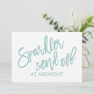 5X7 Sparkler Send-Off Sign-Borig - Lichte Turquois Kaart