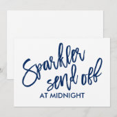 5X7 Sparkler Send-Off Sign-Brush Script (Navy) (Voorkant / Achterkant)
