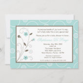 5x7 Spring Blue Flowers Baby shower Uitnodiging (Voorkant)
