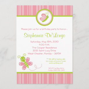 5x7 Spring Bugs Insects Birthday Party Invitation Kaart
