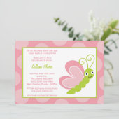 5x7 Spring Bugs Insects Birthday Party Invitation Kaart (Staand voorkant)