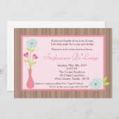 5x7 Spring Flower Vase Baby shower Uitnodiging (Voorkant / Achterkant)