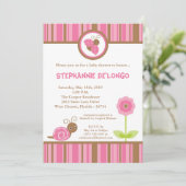 5x7 Spring Lady Bug Snail-Baby shower Uitnodiging (Staand voorkant)