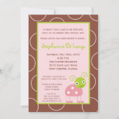 5x7 Spring Rose Lady Baby shower Bug Invitation (Devant)