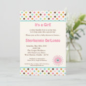 5x7 Spring Time Flowers Baby shower Invitation Kaart (Staand voorkant)