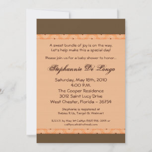 5x7 SpringFlower Orange Zen Baby shower Invitation