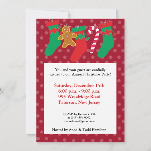 5x7 Stocking / Présente sur Invitation sur place d (Devant)