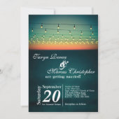 5x7 Sunset String Lights Yard Wedding Uitnodiging (Voorkant)