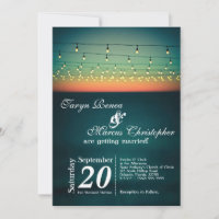 5x7 Sunset String Lights Yard Wedding Uitnodiging