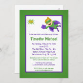 5x7 Super Hero Kind Boy Birthday Party Invitation Kaart (Voorkant / Achterkant)
